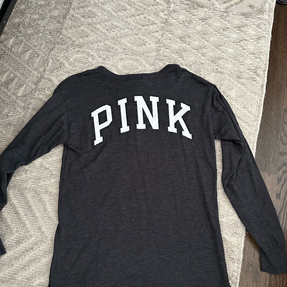 PINK charcoal Long Sleeve Shirt